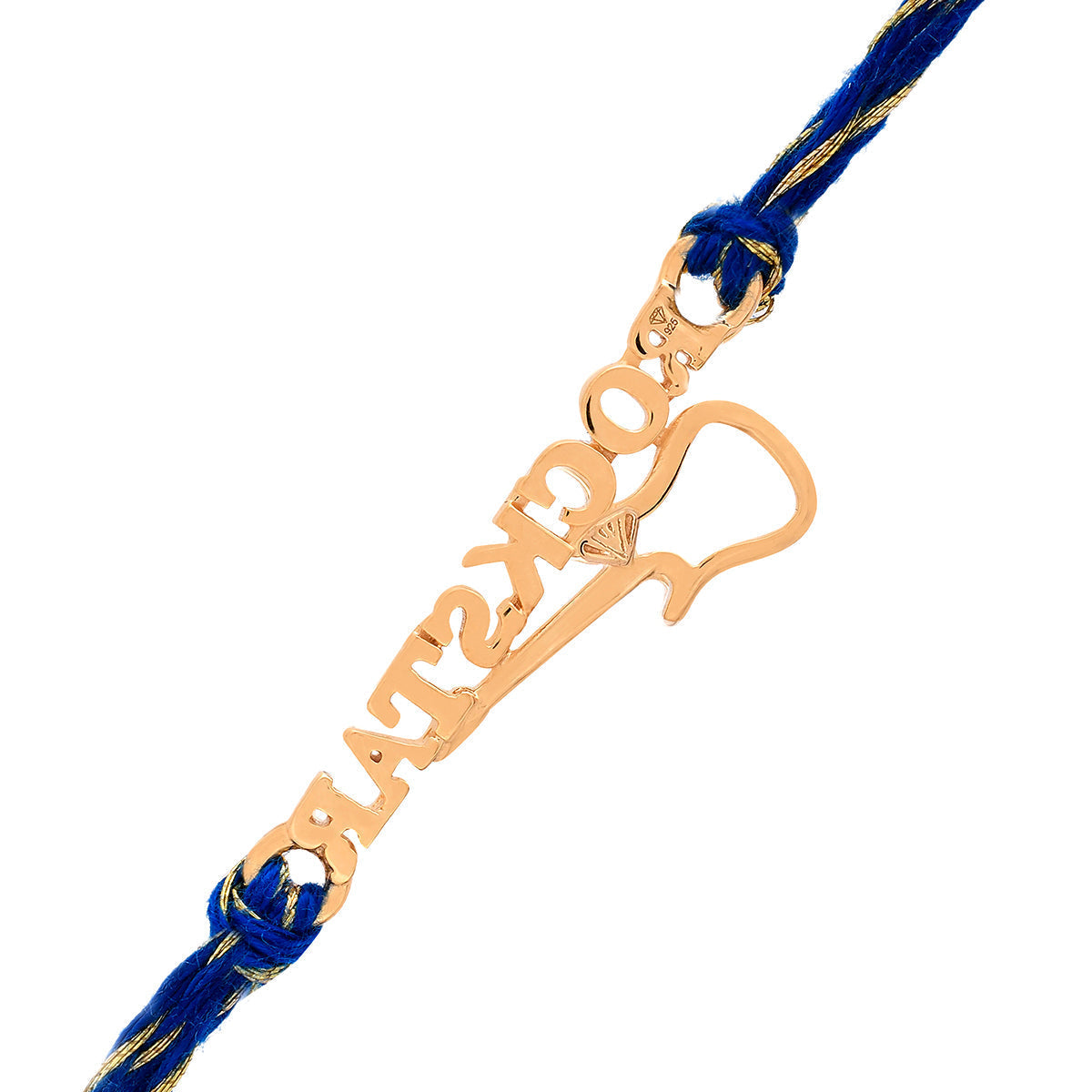 trueBrowns 925 Sterling Silver Rockstar Gold-Polished Gold Micron Plated Thread Rakhi | Swadesiicart