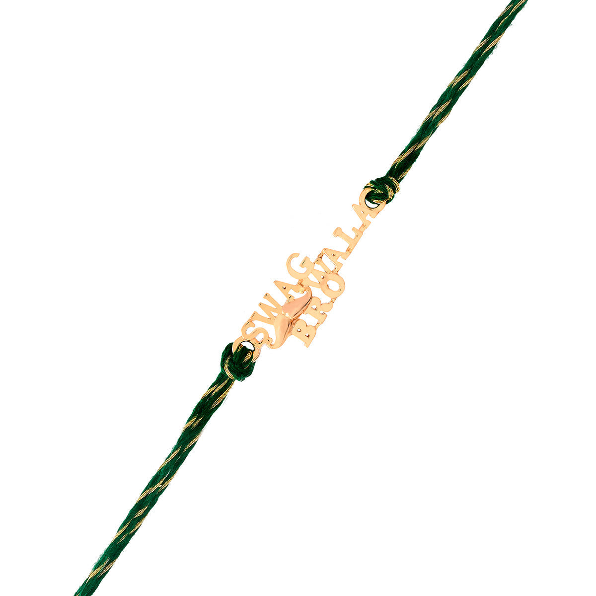 trueBrowns 925 Sterling Silver Gold-Polished Gold Micron Plated Swag Thread Rakhi | Swadesiicart