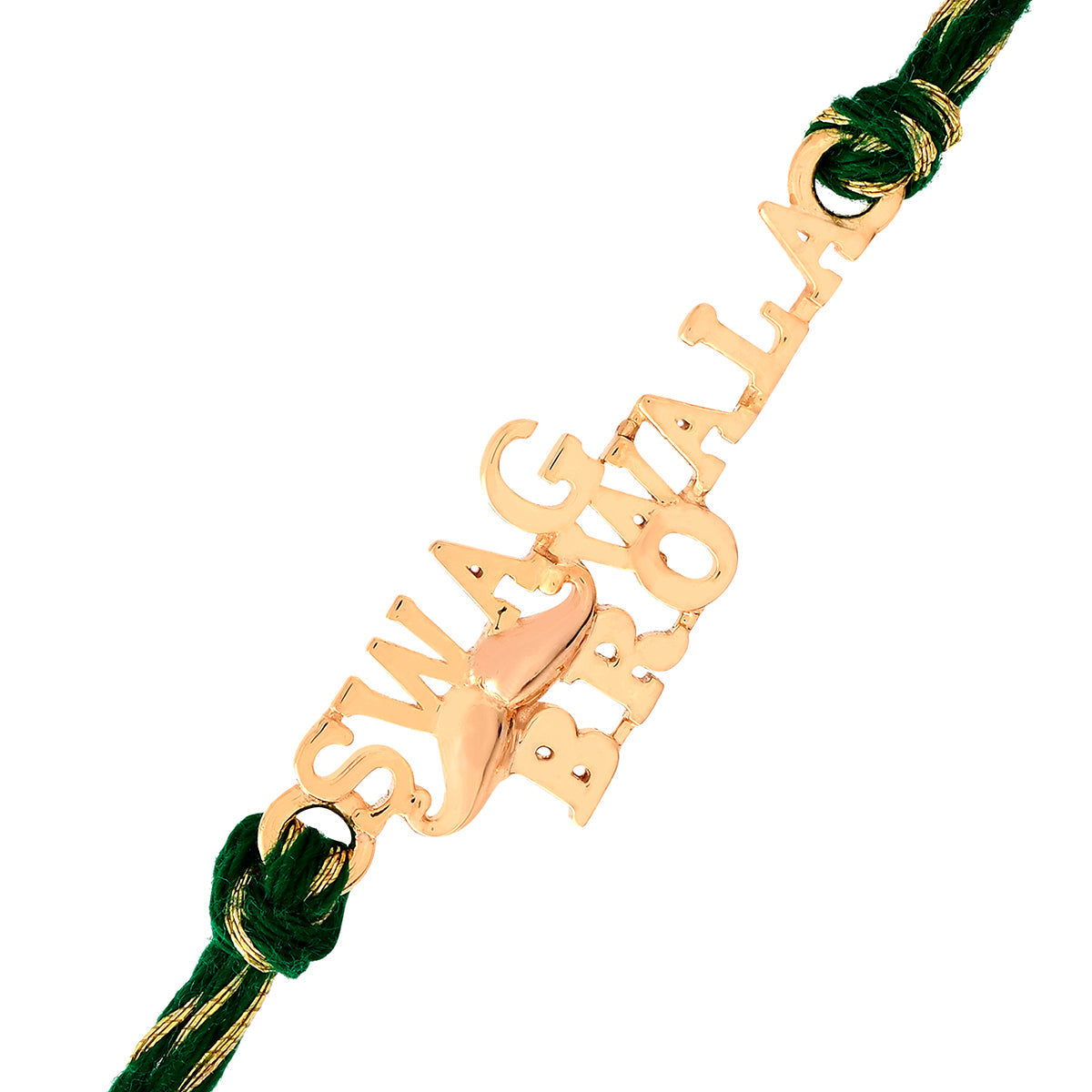 trueBrowns 925 Sterling Silver Gold-Polished Gold Micron Plated Swag Thread Rakhi | Swadesiicart