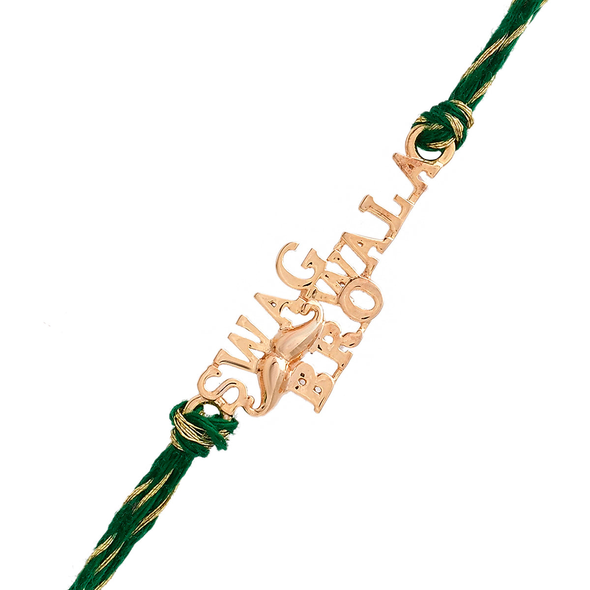 trueBrowns 925 Sterling Silver Gold-Polished Gold Micron Plated Swag Thread Rakhi | Swadesiicart