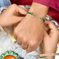 trueBrowns 925 Sterling Silver Gold-Polished Gold Micron Plated Swag Thread Rakhi | Swadesiicart