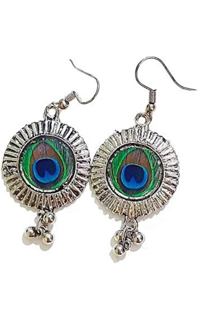 Mominos Fashion Silver-Plated Peacock Design Necklace Set Mangalsutra - Swadesiicart