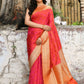 Joban Fashion Red Pure Katan Pure Handloom Banarasi Silk Saree | Swadesiicart