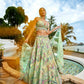 House of Panchhi Lime Green Organza Sequins And Mirror Embroidery Lehenga Choli & Dupatta | Swadesiicart