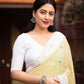 Lemon Poly Georgette Ethnic Motifs Saree with Unstitched Blouse - Hiral Fashion | Swadesiicart