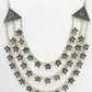 NVR Women's 3 Layered Floral Shape Artificial Beads German Silver Oxidised Necklace | Swadesiicart