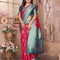 Joban Fashion Hot Pink Banarasi Soft Silk Woven Saree | Swadesiicart