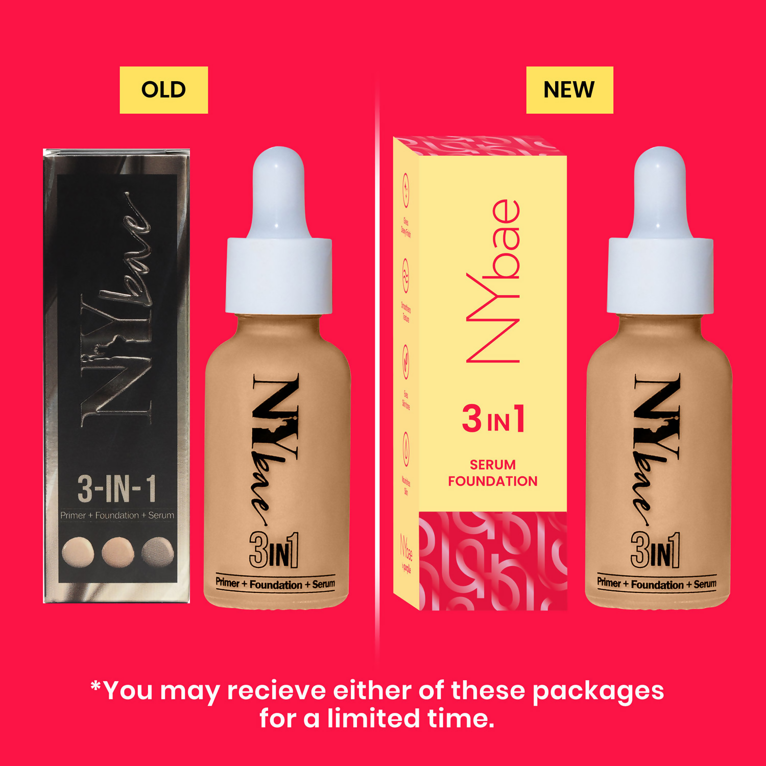 NY Bae 3 in 1 Serum Foundation with Primer Warm Milk 09 - Swadesiicart