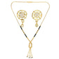 AanyaCentric Gold-Polished Short Mangalsutra Set with Earrings