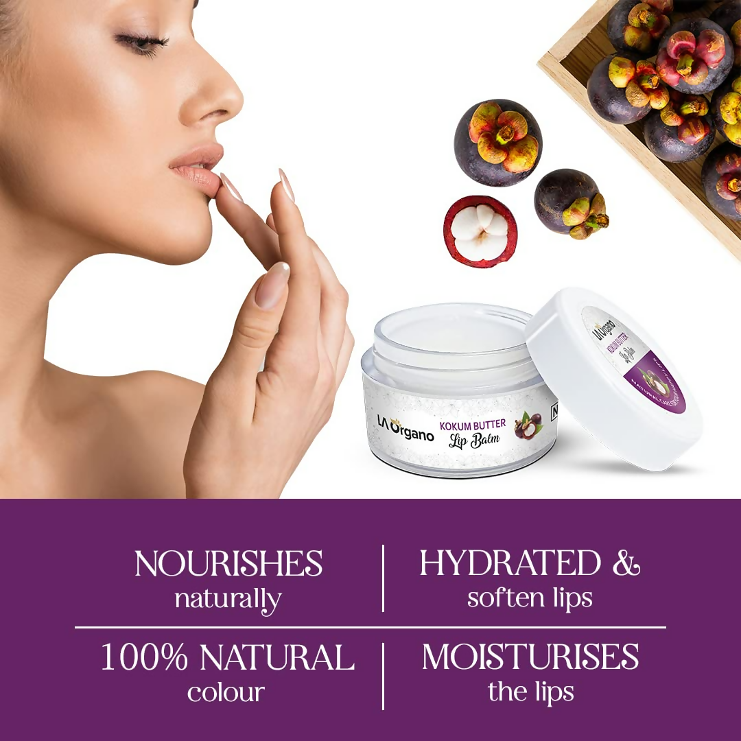 LA Organo Kokum Butter Lip Balm For Dry Chapped Lips - Swadesiicart