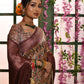 Vishnu Weaves Women's Wine Banarasi Silk Zari Woven Patola Saree with Blouse - Swadesiicart