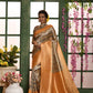 Vishnu Weaves Women's Yellow Banarasi Silk Zari Woven Patola Saree with Blouse - Swadesiicart