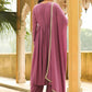 Janasya Lavender Georgette Yoke Embroidery Kurta,Bottom & Dupatta | Swadesiicart