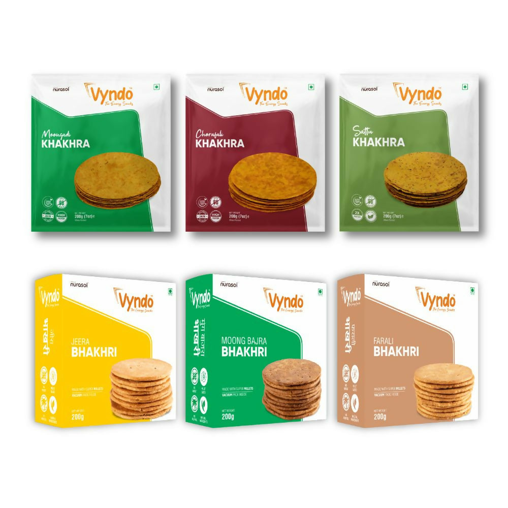 Vyndo High Protein Rich Khakhra & Bhakhri Combo - Vyndo