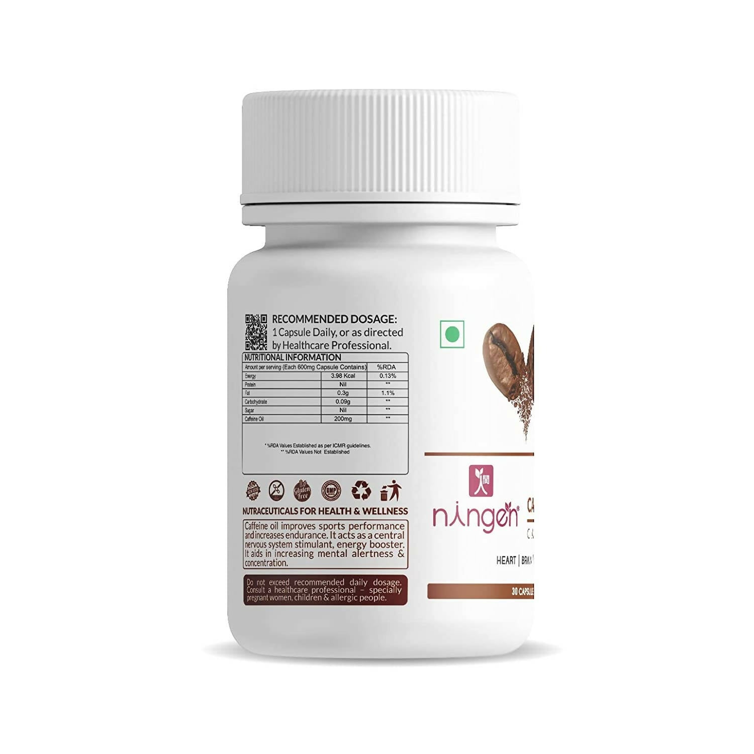 Ningen Caffeine Oil Capsules - Swadesiicart