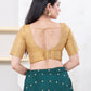 Joban Fashion Gold Tissue Elbow Sleeveless Back Open Blouse - Swadesiicart