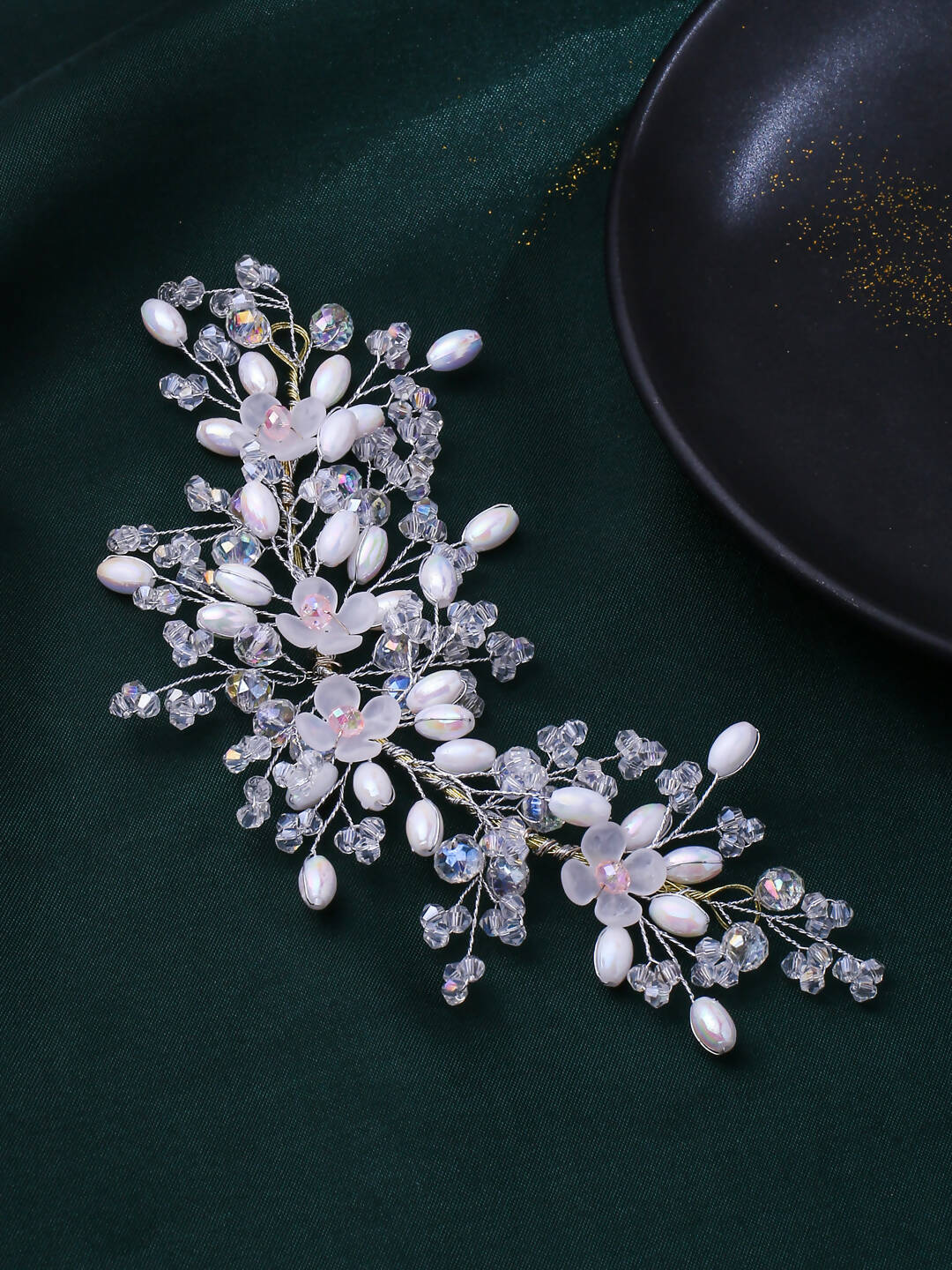 NVR Women's Embellished Beaded Hair Accessory Set | Swadesiicart