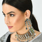 Mominos Fashion Johar Kamal Oxidised Silver-Plated Alloy Finish Mirror Choker For Women | Swadesiicart