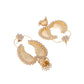 Nuyug 22K Gold Plated White Stone Studded Contemporary Mini Jhumki Dangler Earrings | Swadesiicart