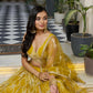 Aastha Fashion Mustard Yellow Butterfly Net White Cotton Thread Work And Sequence Work Embroidery Wedding Wear Lehenga Choli