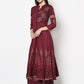 Aniyah Rayon Maroon Color Block Print Anarkali kurta (AN-182K)
