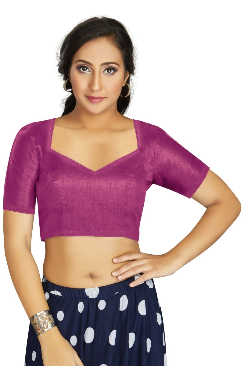 Aastha Fashion Women's Purple Art Silk Designer Traditional Readymade Blouse