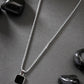 NVR Men's Silver-Plated Artificial Stone Stainless Steel Pendant with Chain - NR Retail-NVR