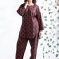 Breathables Abstract Cotton Co-Ord Set – Red