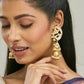Nuyug 22K Gold-Plated Elegant Kundan Stone Studded & Pearl Drops Mini Jhumki Dangler Earrings | Swadesiicart