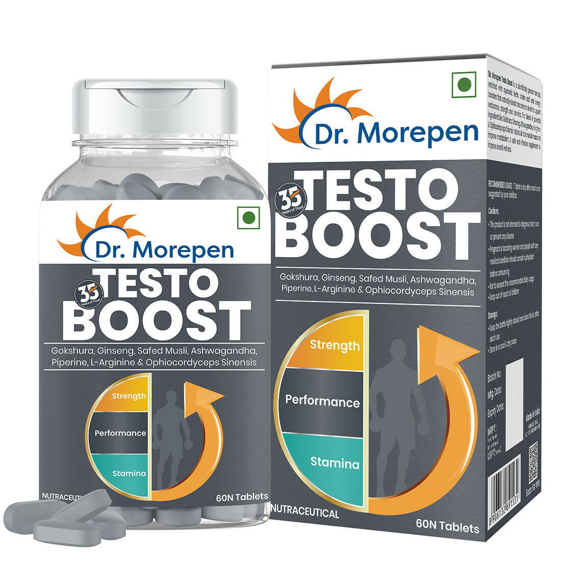 Dr. Morepen Testo Boost For Men | Increases Energy Stamina & Muscle Growth - Dr Morepen