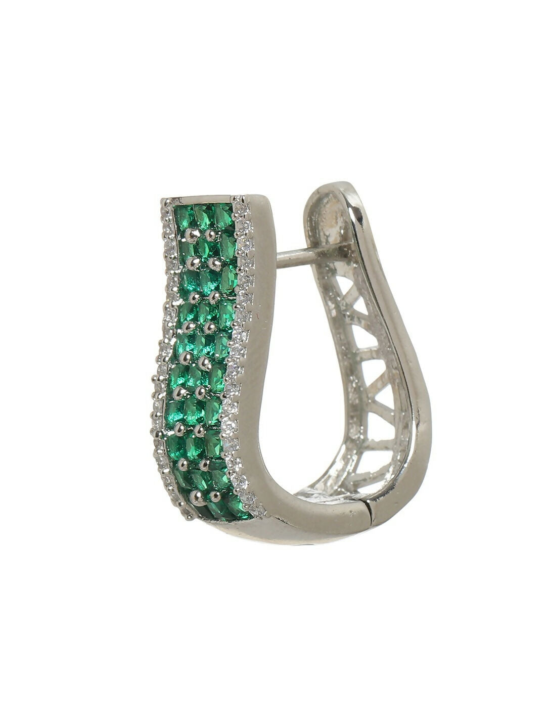 Green Hoops Earrings- Ruby Raang | Swadesiicart