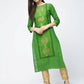 Aniyah Cotton Block Printed Green Color Straight Kurta (AN-129K) - Swadesiicart