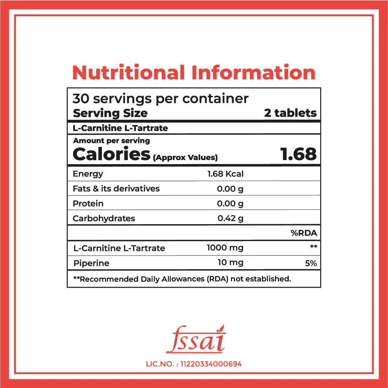 Boldfit L-Carnitine L-Tartrate 1000mg Tablets | Swadesiicart