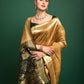Vishnu Weaves Women's Yellow Tussar Silk Zari Woven Saree with Blouse - Swadesiicart