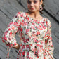Women's Partywear Designer White & Multi Muslin co-ord set - Stylishta - Swadesiicart