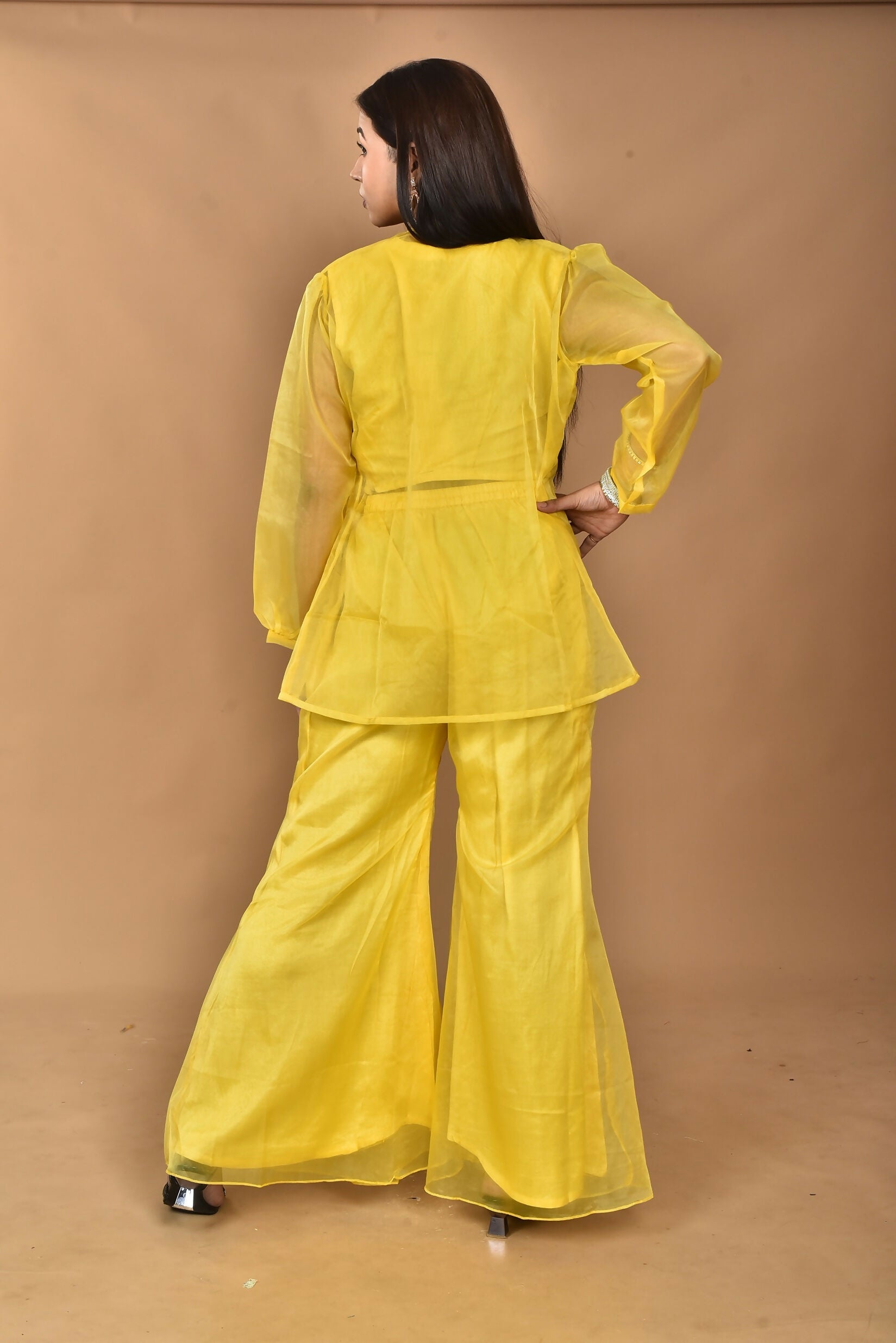 Morchari Women Hand Embroidery Crop Top-Yellow - Swadesiicart