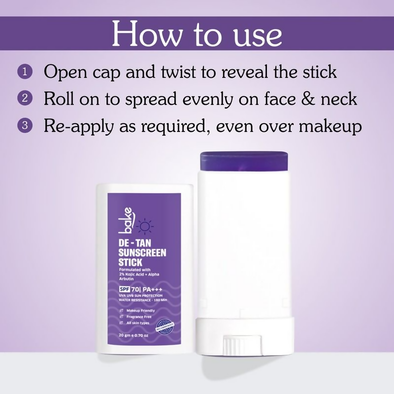 Bake De-Tan Sunscreen Stick Spf 70 Pa++++ | Swadesiicart