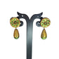 Terracotta Round Earstuds With Drops-Copper And Green | Swadesiicart
