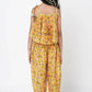 Lil Drama Golden Weaves Yellow Crop Top With Dhoti Co-Ordinate Set - Swadesiicart