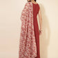 Janasya Women's Red Georgette Foil Printed Festive Anarkali Kurta Set | Swadesiicart