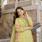 The52 Lemons Women's Beautiful Chanderi Fabric Printed Work Straight Kurta Pant and Dupatta Set - Swadesiicart