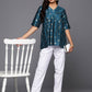Ahalyaa Women's Traditional wear Tunic - Teal Blue | Swadesiicart