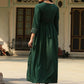 Juniper Women's Green Festive Embroiderd Flared Dress | Swadesiicart