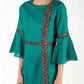 Aniyah Cotton Bell Sleeve Solid Straight Kurta In Turquoise Color (AN-147K) - Swadesiicart