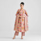 Lorenvalley Peach Cotton Slub Printed with Lace Work Kurta Set | Swadesiicart