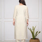Lorenvalley Offwhite Viscose Chanderi Embroidered Multi Sequence work Kurta Set - Swadesiicart