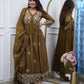 Lorenvalley Brown Cotton Silk Embroidered And Chikan Lace Work Kurta Set - Swadesiicart