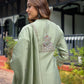Lorenvalley Seagreen Muslin Silk Embroidered work Kurta Set - Swadesiicart