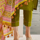 Lorenvalley Green Muslin Cotton Embroidered With Printed Border Kurta Set - Swadesiicart