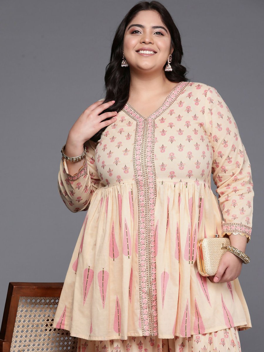 Ahalyaa Women's Traditional wear Co-ords - Tan - Swadesiicart